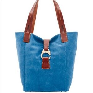 Dooney & Bourke Derby Blue Suede North South Shopper Bag